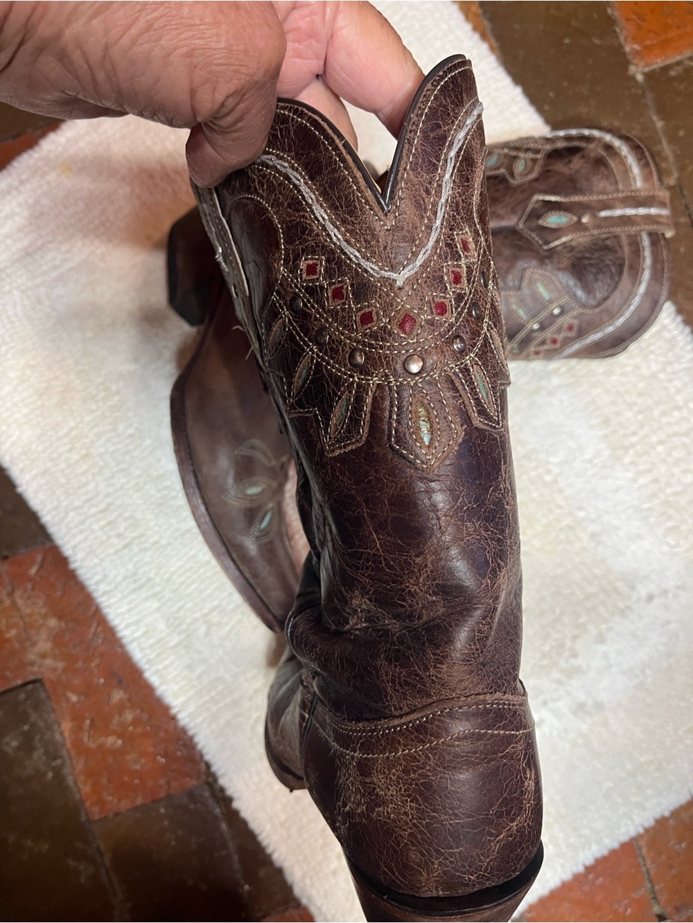 Tony llama women’s western cowgirl boots 10B Chocolate Perfectly distressed 1238 - Picture 5 of 9